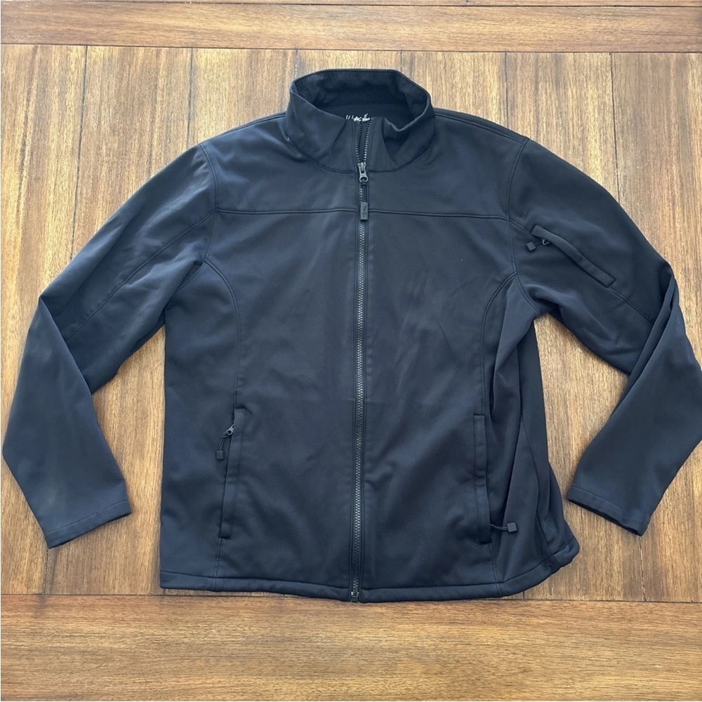 WALTER HAGEN Full Zip Up Mock Neck Black Fleece Jacket Men's Size M